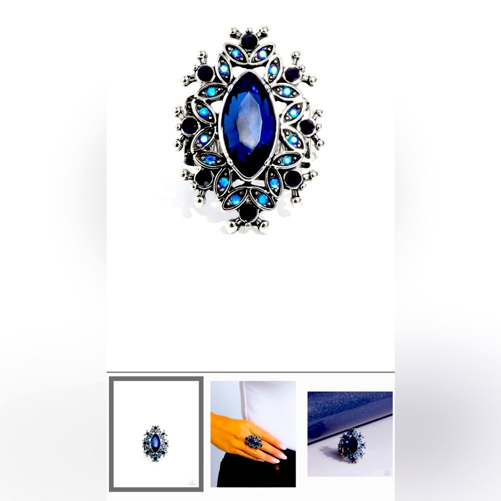 💙💎💙  STUNNING❗️  PAPARAZZI “ELABORATE EFFECT” BLUE RING❗️💙💎💙 - Picture 3 of 5